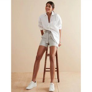 NWT Banana Republic Sz 14 Quail Grey High Rise 4" Stretch Shorts